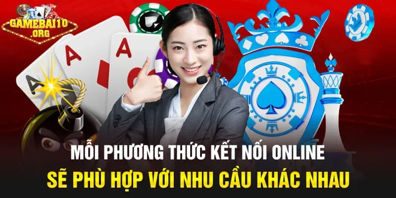 Mỗi phương thức kết nối online sẽ phù hợp với nhu cầu khác nhau